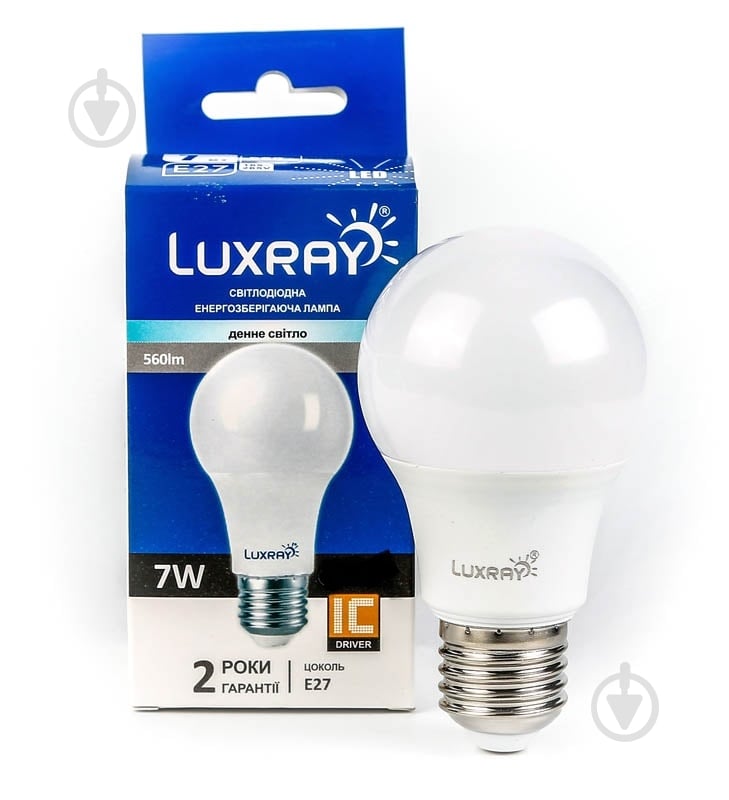 Лампа світлодіодна Luxray 7 Вт A60 матова E27 220 В 4200 К LX442-A60-2707 - фото 1