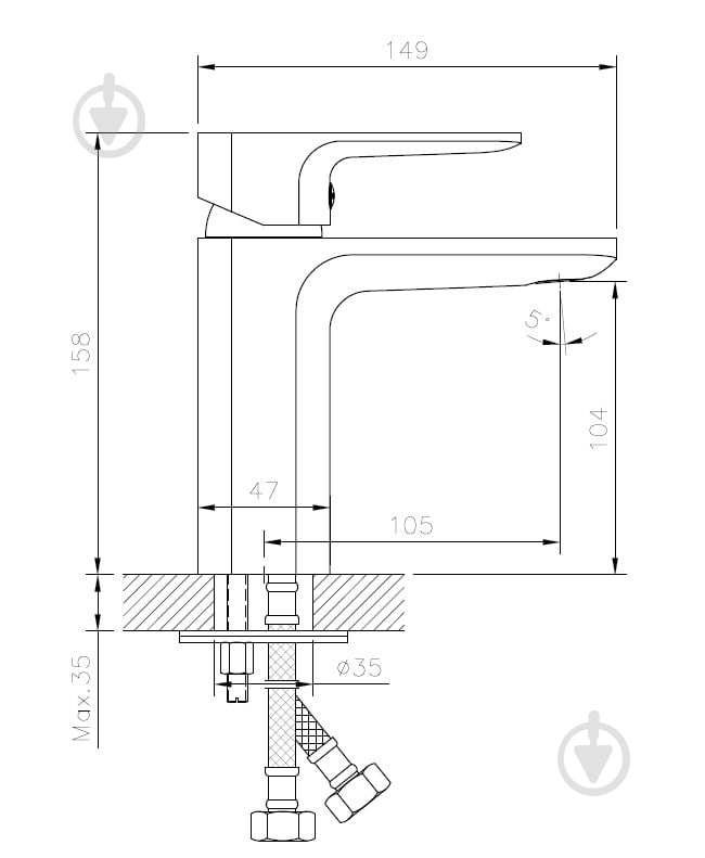 Смеситель для умывальника Koller Pool Trend (TR0200) - фото 3