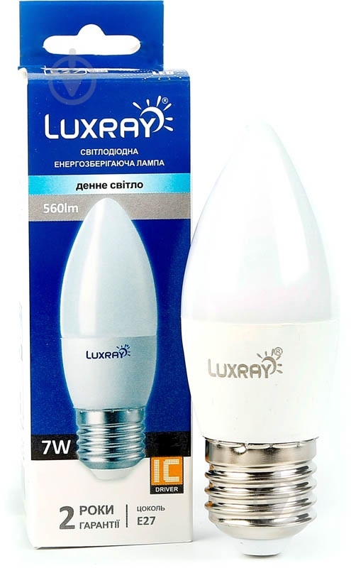Лампа світлодіодна Luxray 7 Вт C37 матова E27 220 В 4200 К LX442-B35-2707 - фото 1