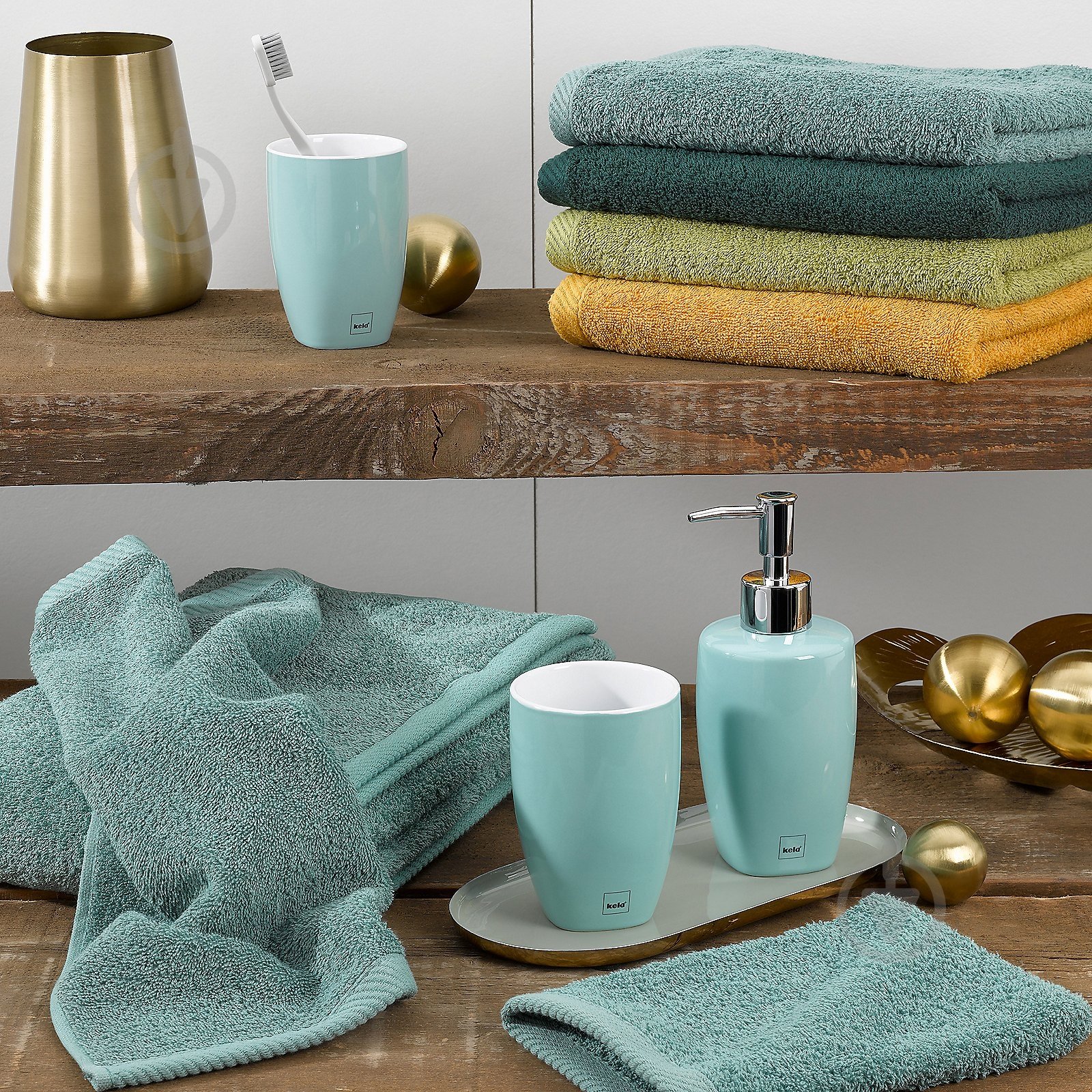 Полотенце-перчатка Ladessa, зеленые Альпы, 15х21 см (23272) 15x21 см зеленый горный Kela - фото 2