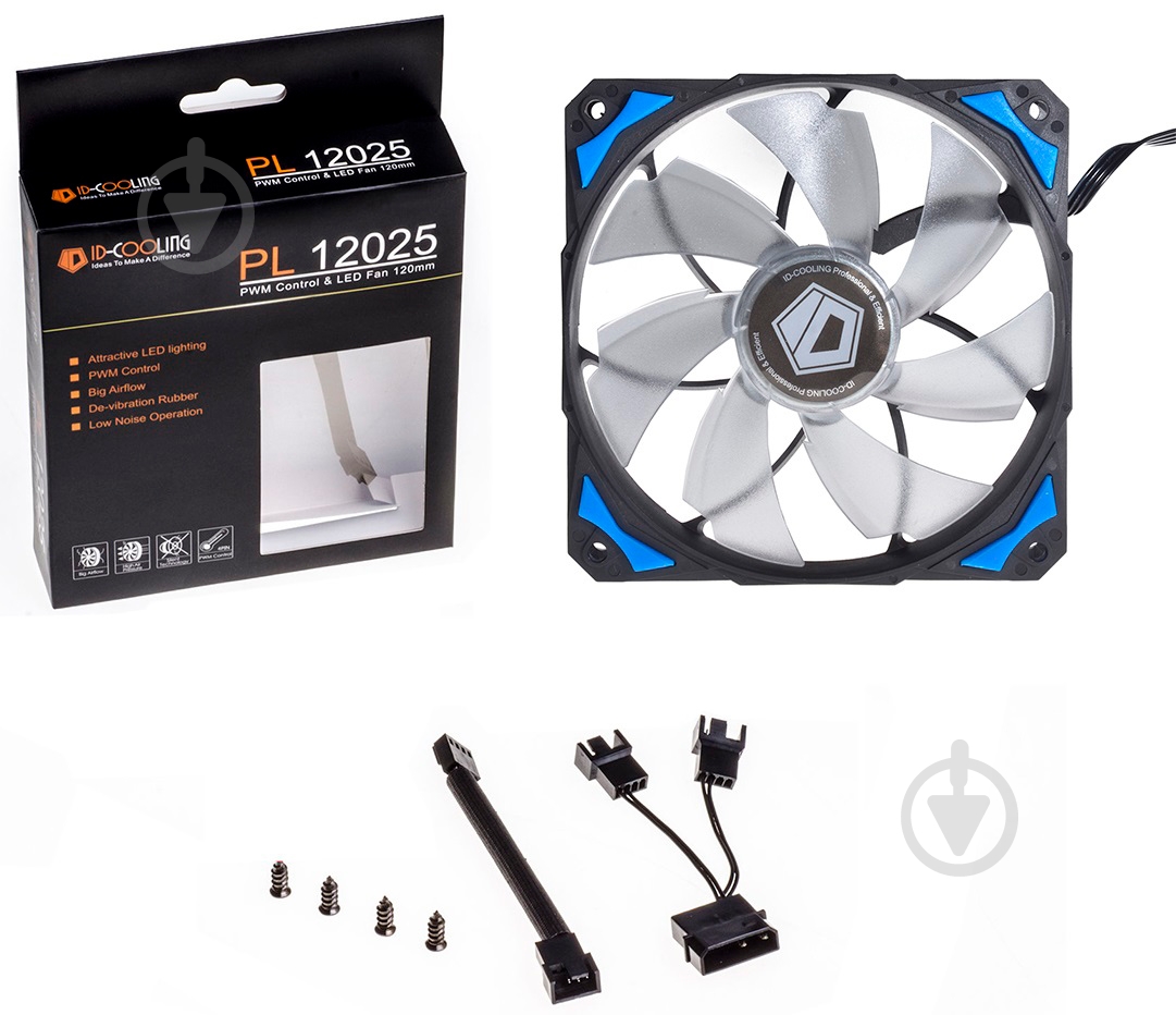 Вентилятор для корпуса ID-Cooling PL-12025-B - фото 2