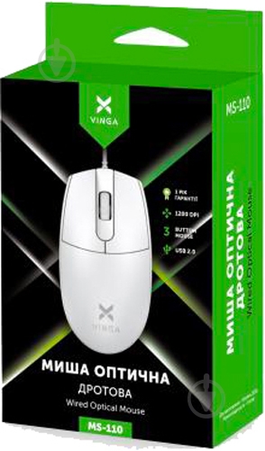 Мышь Vinga white (MS-110 White) - фото 5
