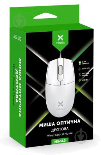 Мышь Vinga white (MS-110 White) - фото 4
