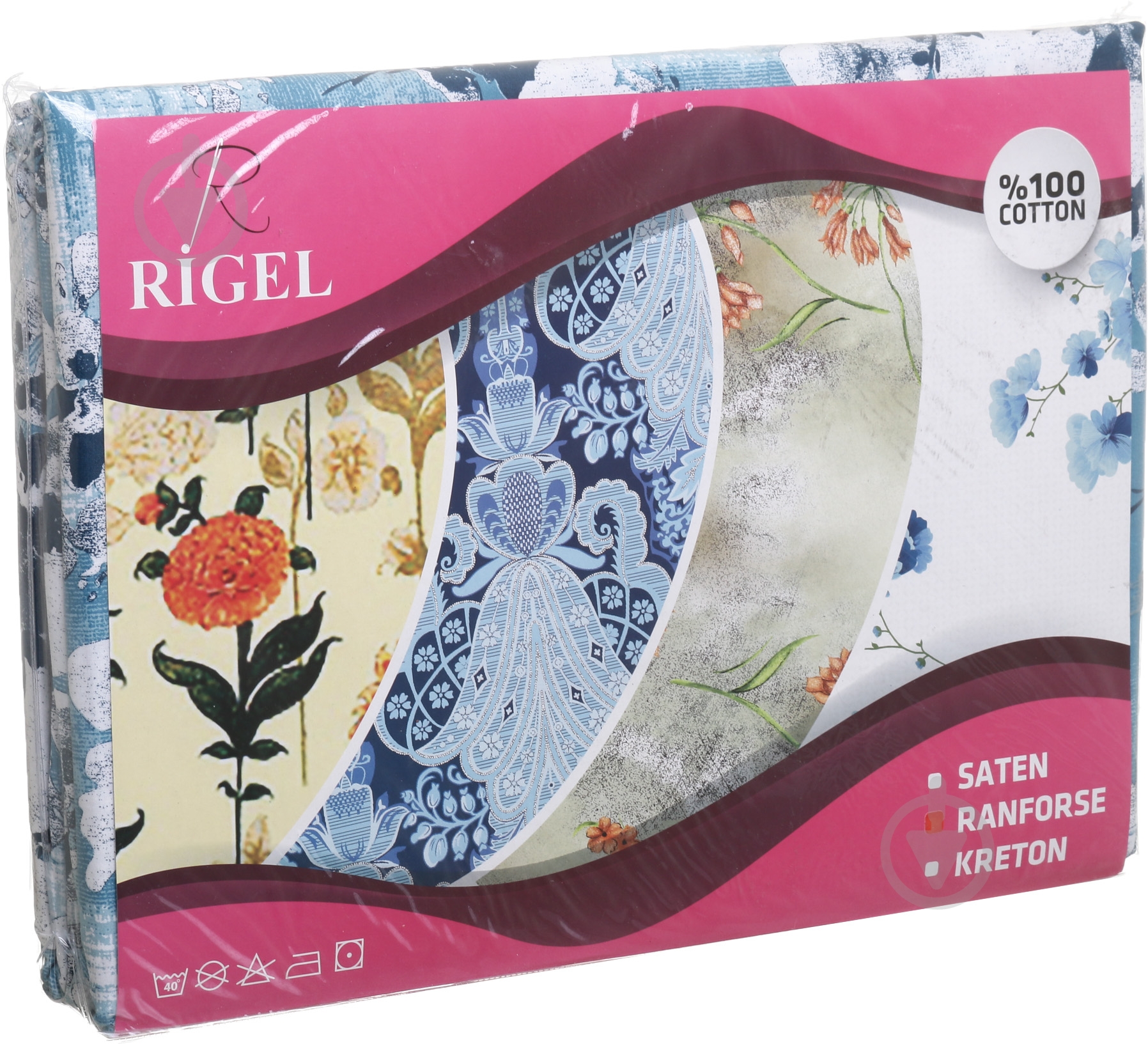 Комплект постельного белья Цветы бирюза бирюзовый с принтом Rigel - фото 2 Комплект постельного белья Цветы бирюза бирюзовый с принтом Rigel - фото 2