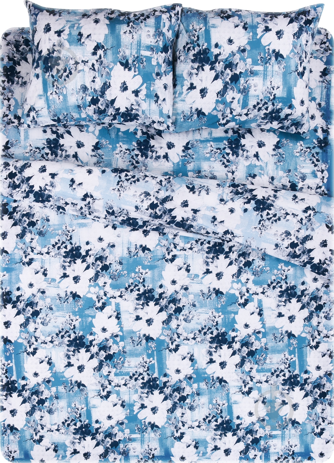 Комплект постельного белья Цветы бирюза бирюзовый с принтом Rigel - фото 1 Комплект постельного белья Цветы бирюза бирюзовый с принтом Rigel - фото 1
