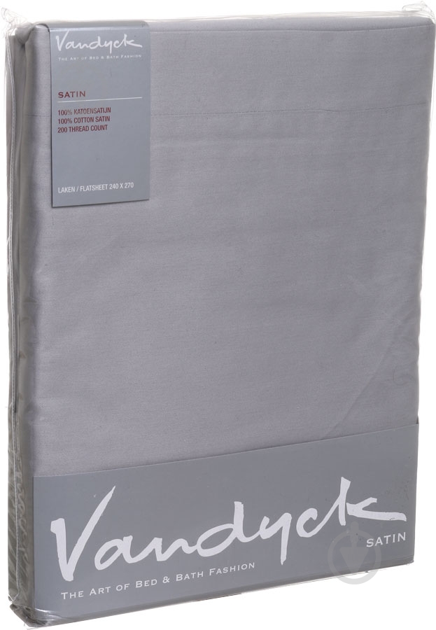 Простынь Flatsheets 270x240 см серый Vandyck - фото 3