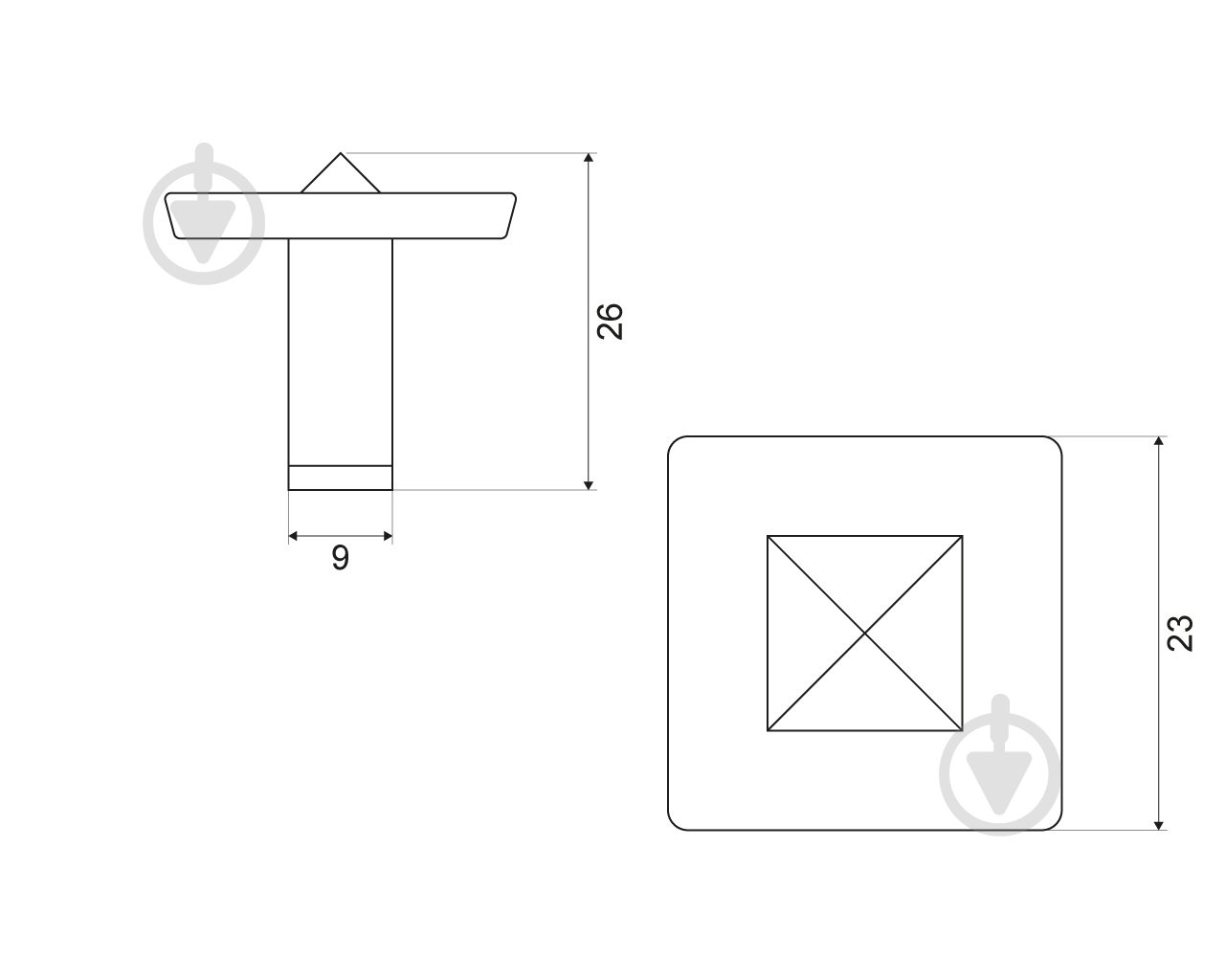 Мебельная ручка кнопка DC K-115 G4 старая бронза - фото 3