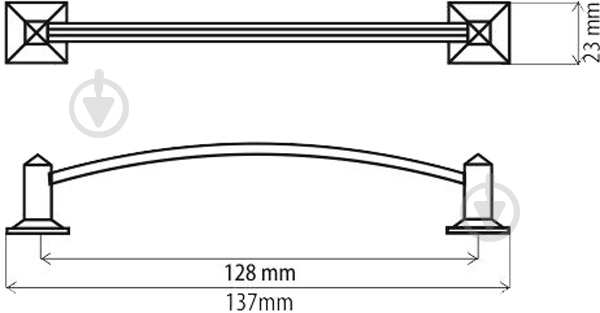 Мебельная ручка скоба DC D-115 G4 128 мм старая бронза - фото 2