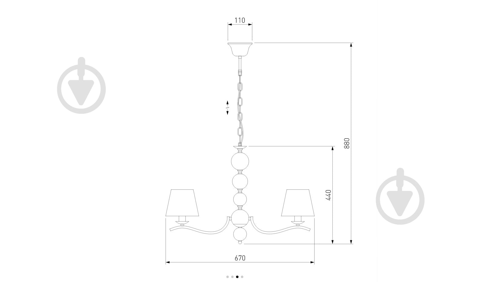 Люстра подвесная Strotskis Sortino 5x40 Вт E14 хром 60097/5 - фото 4