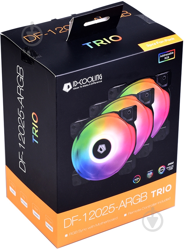 Вентилятор для корпуса ID-Cooling DF-12025-ARGB Trio - фото 7 Вентилятор для корпуса ID-Cooling DF-12025-ARGB Trio - фото 7