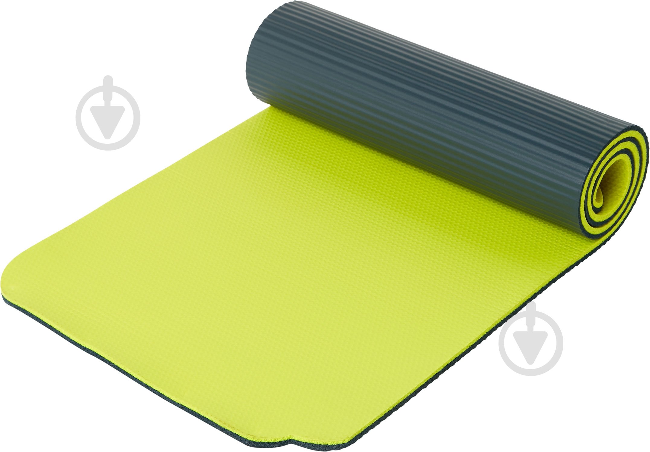 Килимок для фітнесу Energetics NBR Mat 180cm 1.5 1800x600x15 мм NBR Mat сірий із салатовим - фото 1