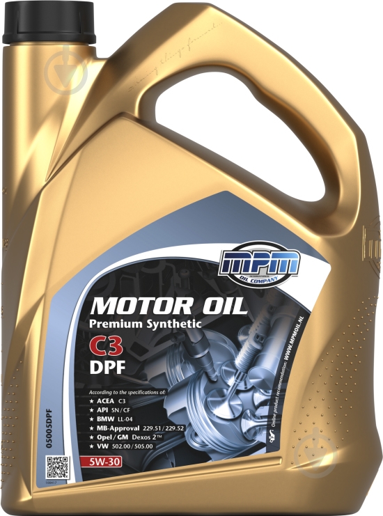 Моторна олива синтетична MPM Premium Synthetic C3 Dpf 5W-30 5 л (05005DPF) - фото 1