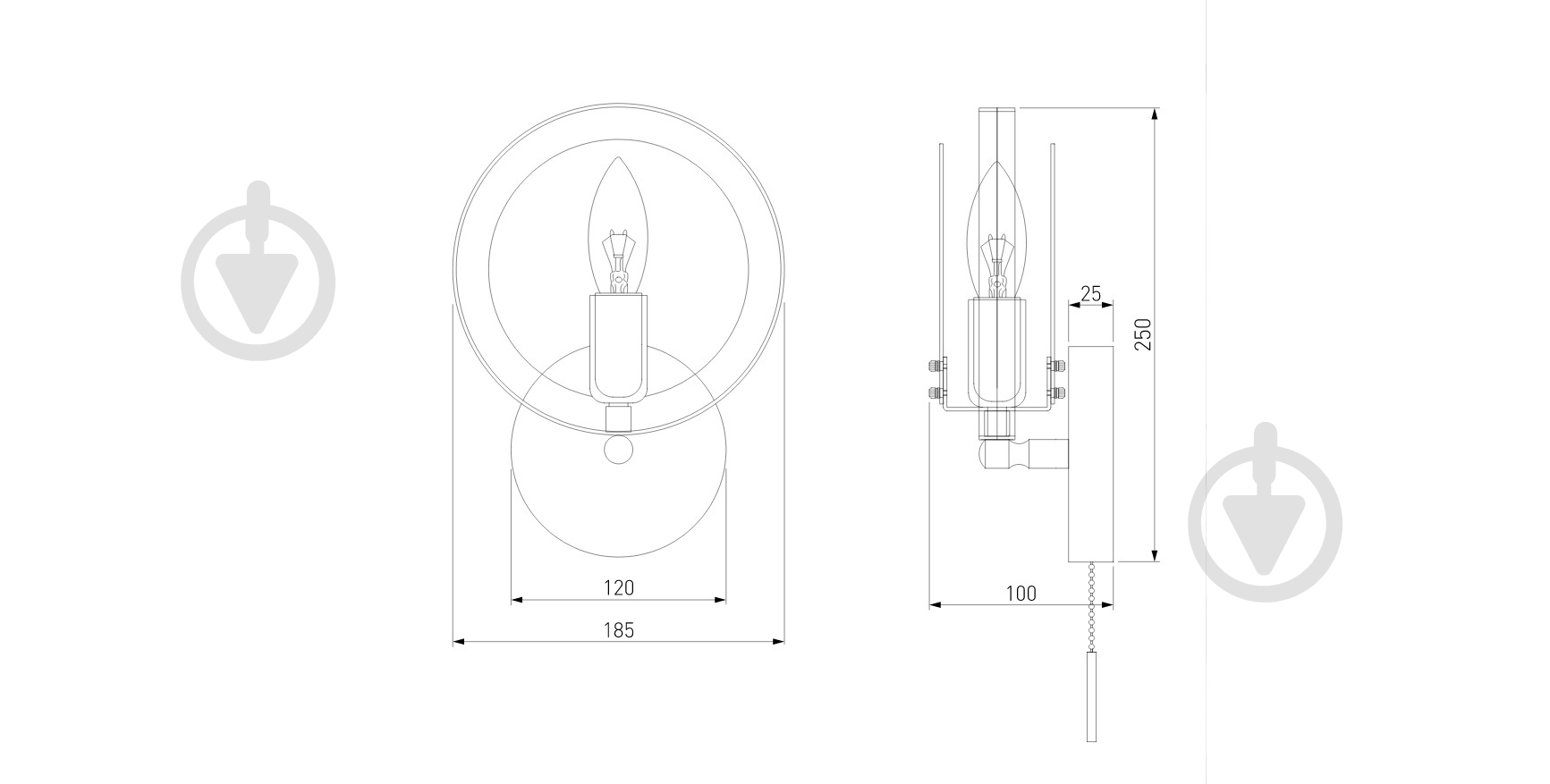Бра Strotskis Gallo 1x60 Вт E14 черный 70121/1 - фото 4 Бра Strotskis Gallo 1x60 Вт E14 черный 70121/1 - фото 4
