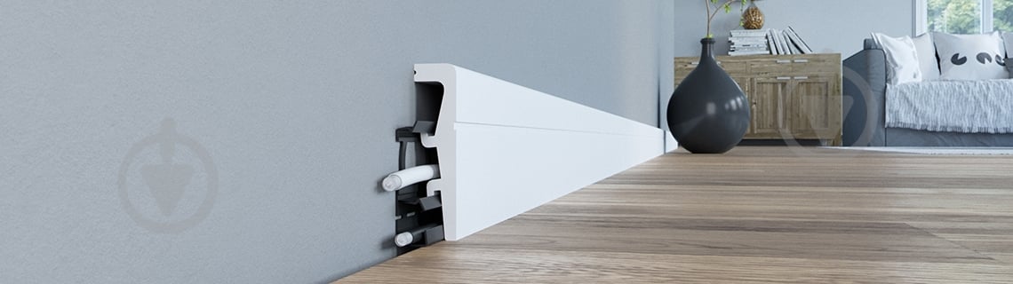 Плинтус Arbiton VEGA P0830 белый 2400x80x20 мм - фото 4