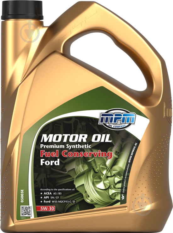Моторна олива синтетична MPM Premium Synthetic Fuel Conserving Ford 5W-30 5 л (05005E) - фото 1