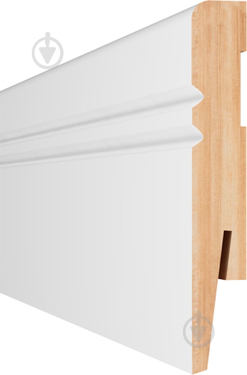 Плінтус МДФ під фарбування Arbiton Paint-it MP1005 білий 2420x100x15 мм - фото 1