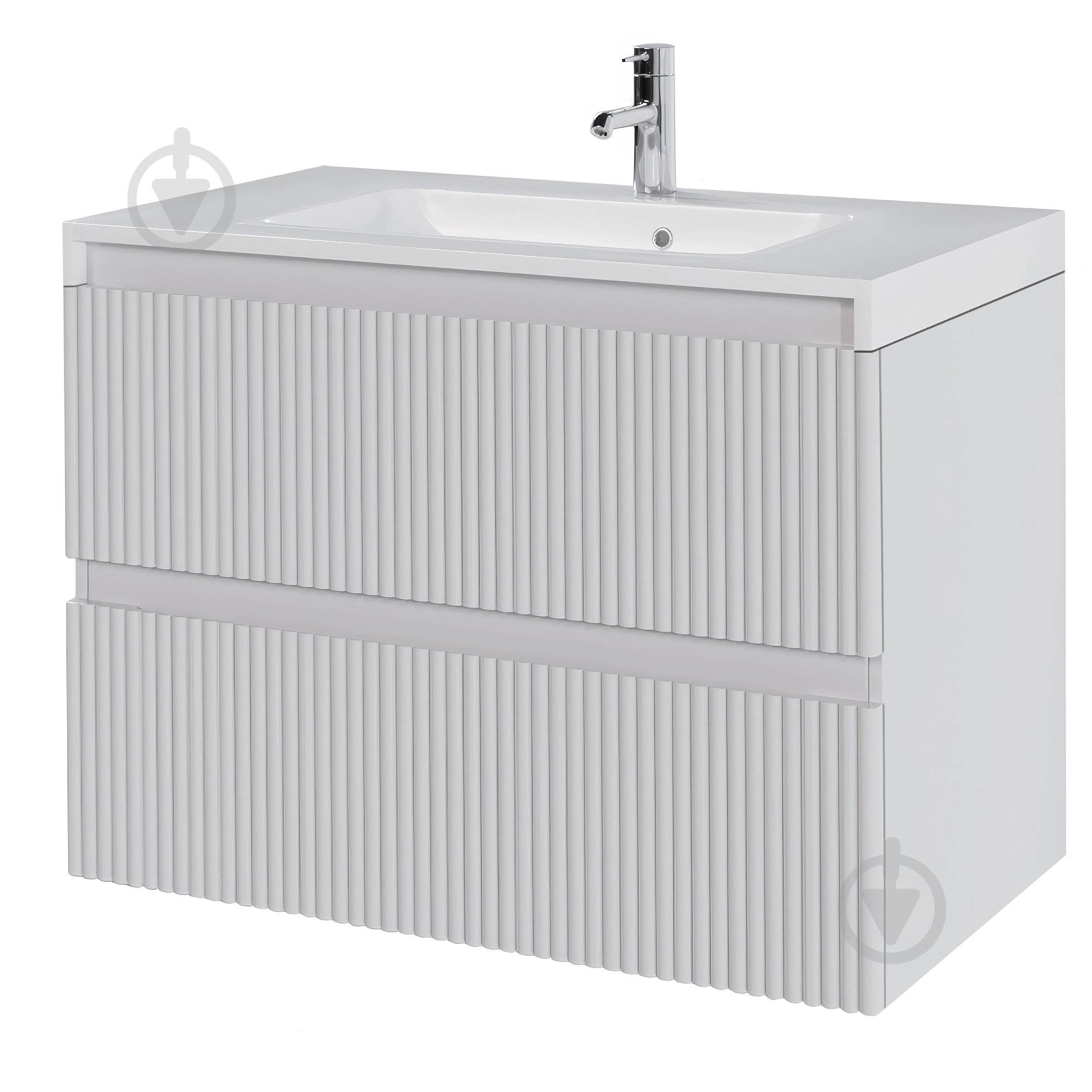 Тумба подвесная Aquarius Apollo белая с умывальником Lux 80 - фото 1