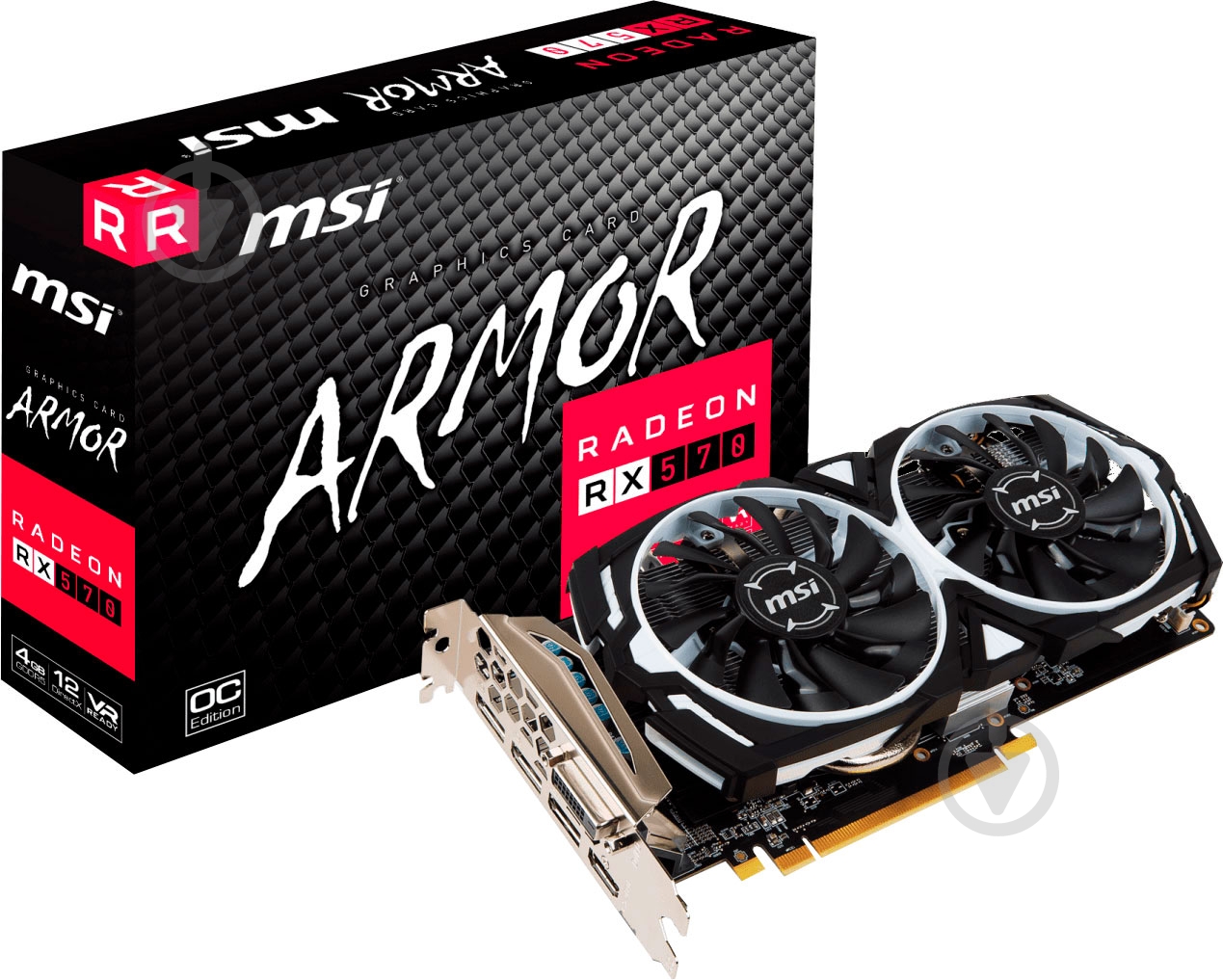 Видеокарта MSI Radeon RX 570 Armor OC 4GB GDDR5 256bit (RX 570 ARMOR 4G OC) - фото 1