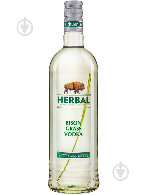 Горілка Herbal Bison Зубрівка Grass Vodka 40% 1 л - фото 1