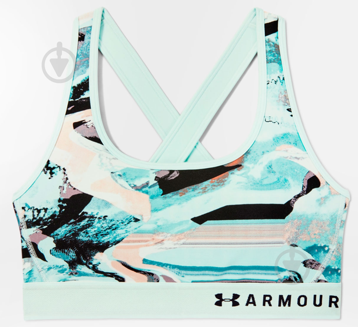 Бра Under Armour Mid Crossback Bra 1307213-403 S голубой - фото 1