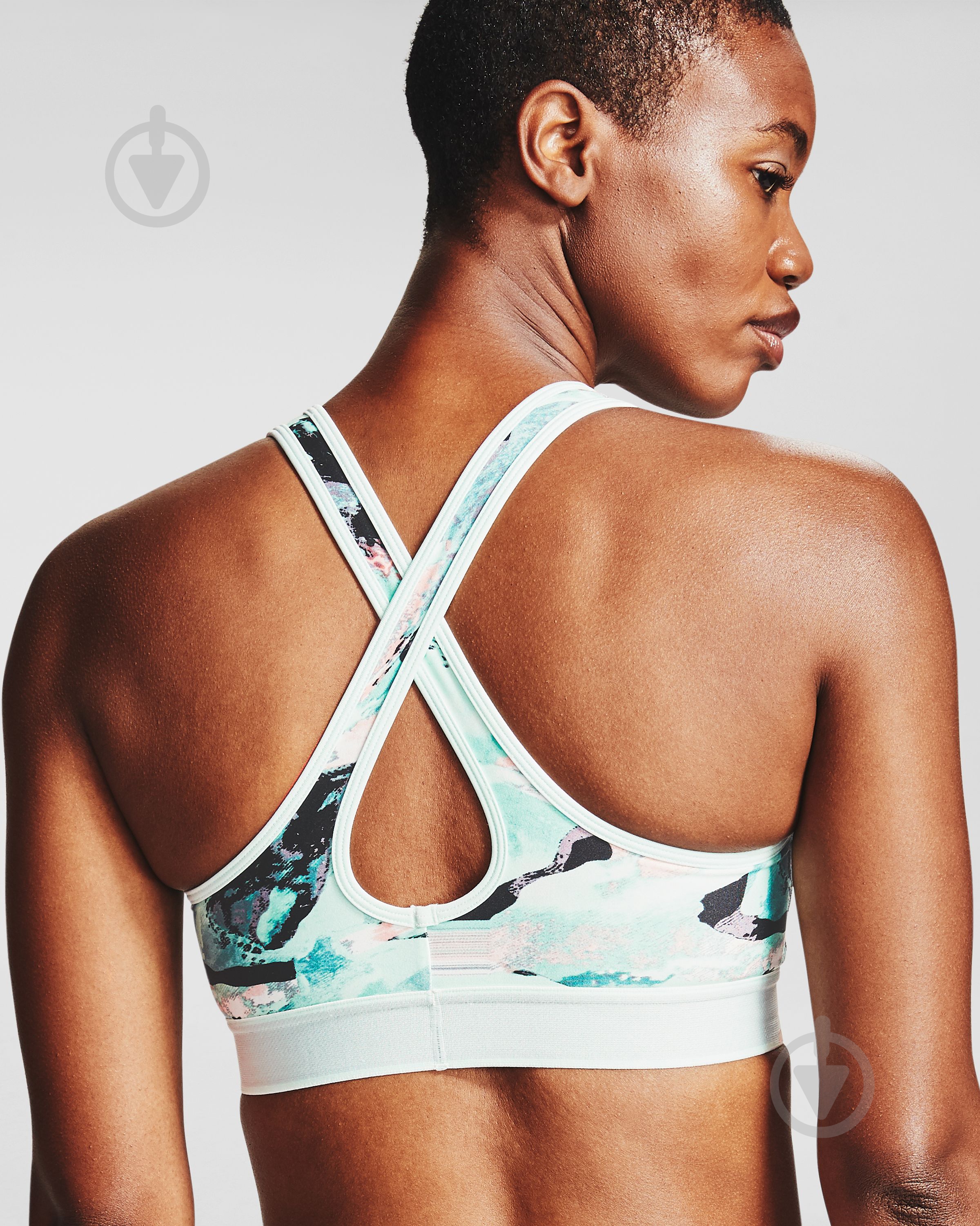 Бра Under Armour Mid Crossback Bra 1307213-403 р.M голубой - фото 2
