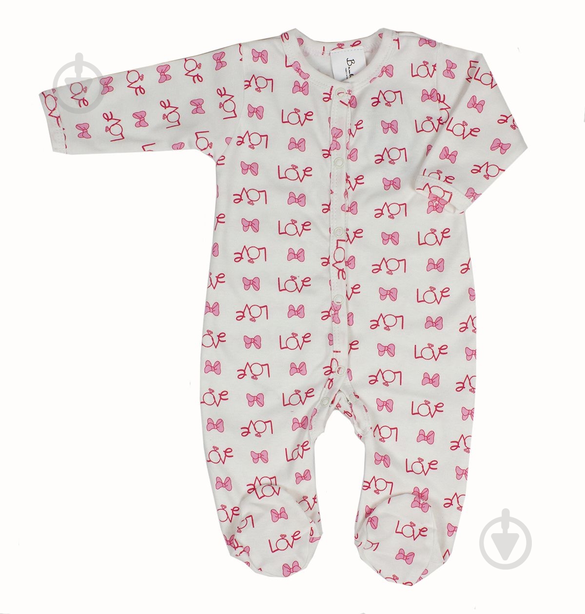 Чоловічок для дівчинки Bambinelli р.68 білий із малюнком - фото 1 Чоловічок для дівчинки Bambinelli р.68 білий із малюнком - фото 1