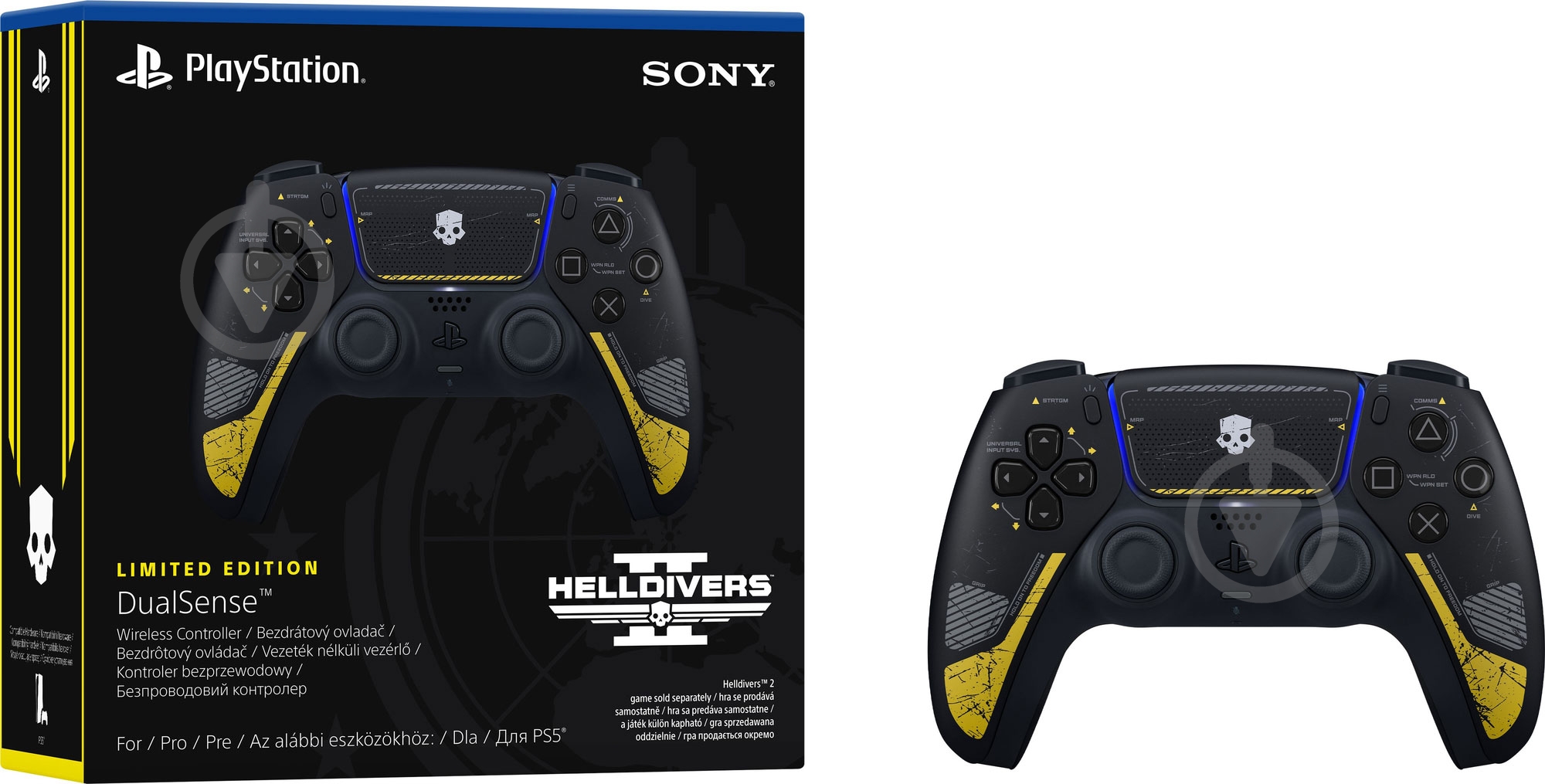 Геймпад беспроводной Sony DualSense PS5 HELLDIVERS 2 Limited Edition (1127878) black - фото 2
