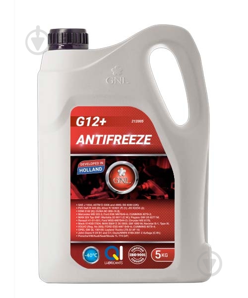 Антифриз GNL G12+ -40°C G12+ готовый 5 л красный (212005) - фото 1