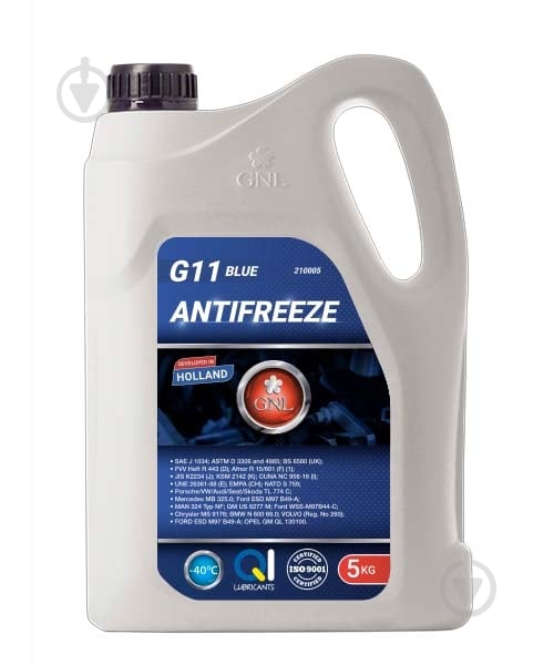 Антифриз GNL G11 -40°C G11 готовый 5 л синий (210005) - фото 1