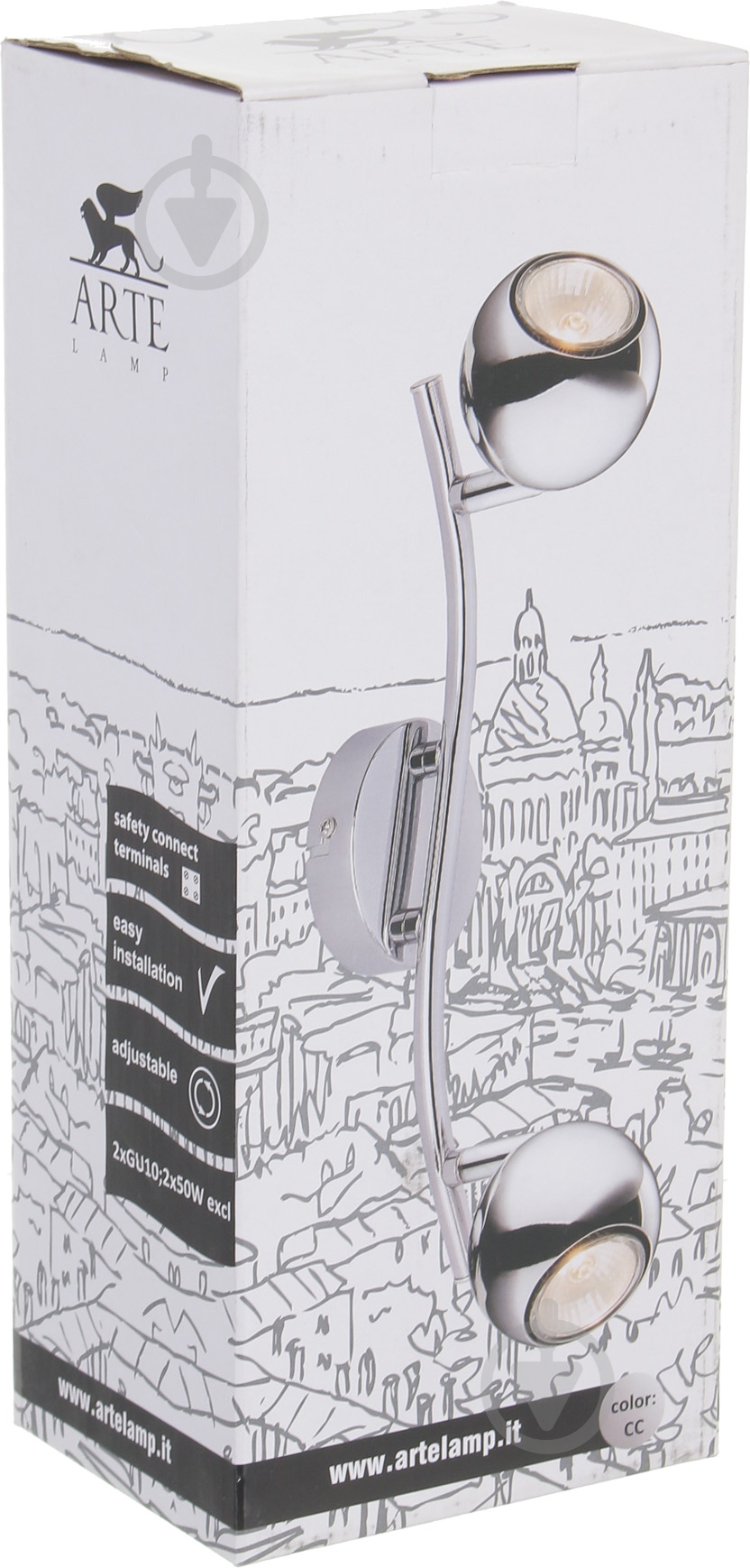 Спот Arte Lamp A6251PL-2CC 2x50 Вт GU10 хром - фото 4 Спот Arte Lamp A6251PL-2CC 2x50 Вт GU10 хром - фото 4