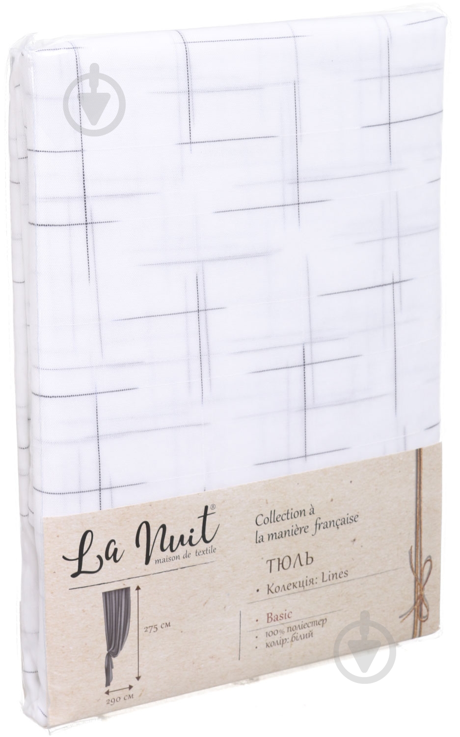 Тюль Lines 290х275 см білий La Nuit - фото 4 Тюль Lines 290х275 см білий La Nuit - фото 4
