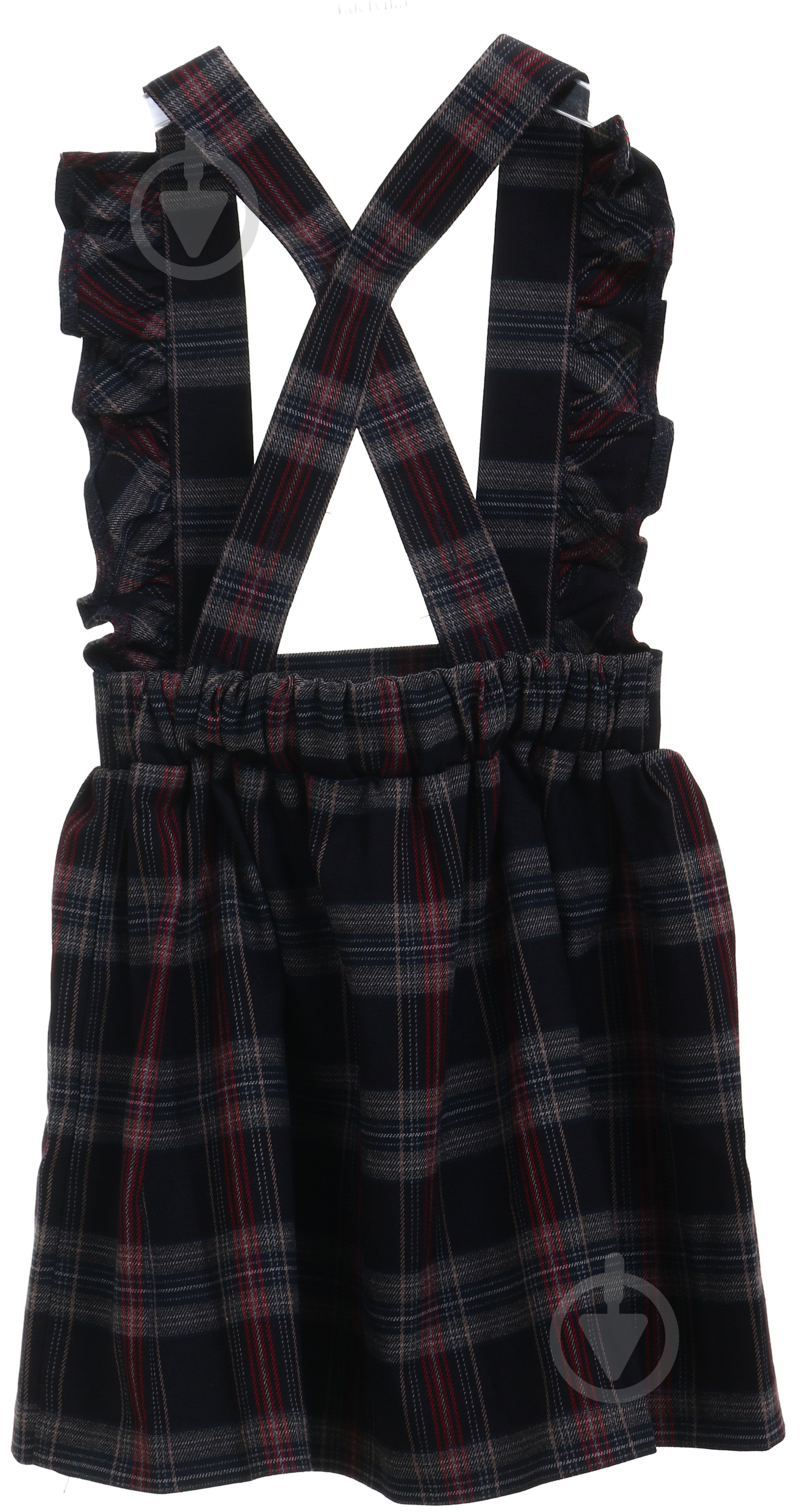 Юбка на лямках Sasha р.140 клетка 4454/30 - фото 3