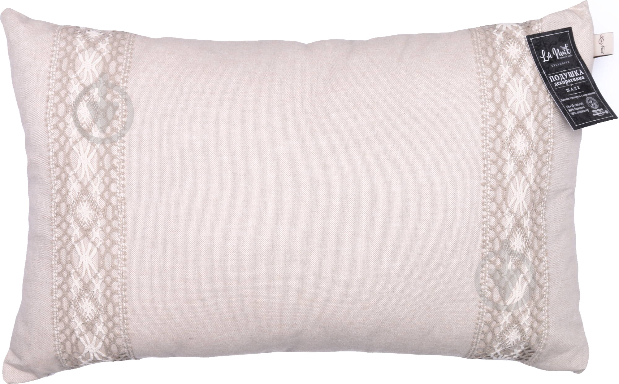 Подушка декоративная Шале Натюрель 33x55 см бежевый La Nuit - фото 1 Подушка декоративная Шале Натюрель 33x55 см бежевый La Nuit - фото 1