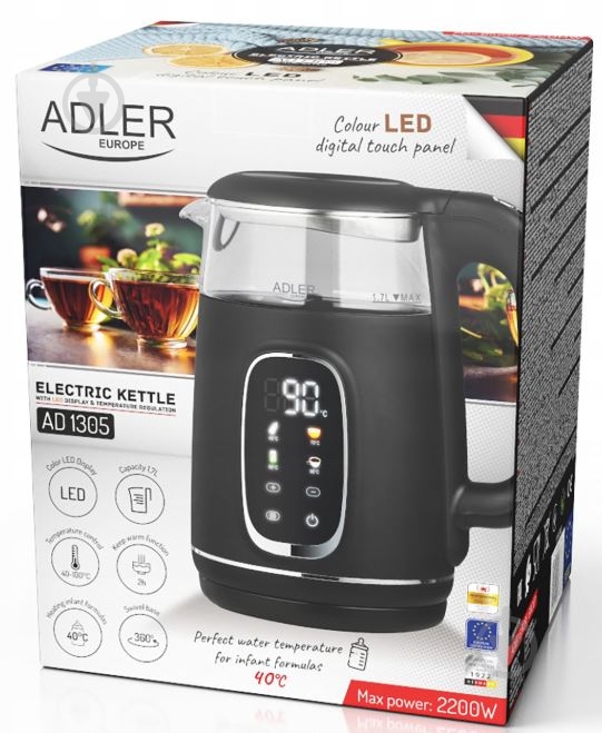 Електрочайник Adler AD1305BS - фото 9