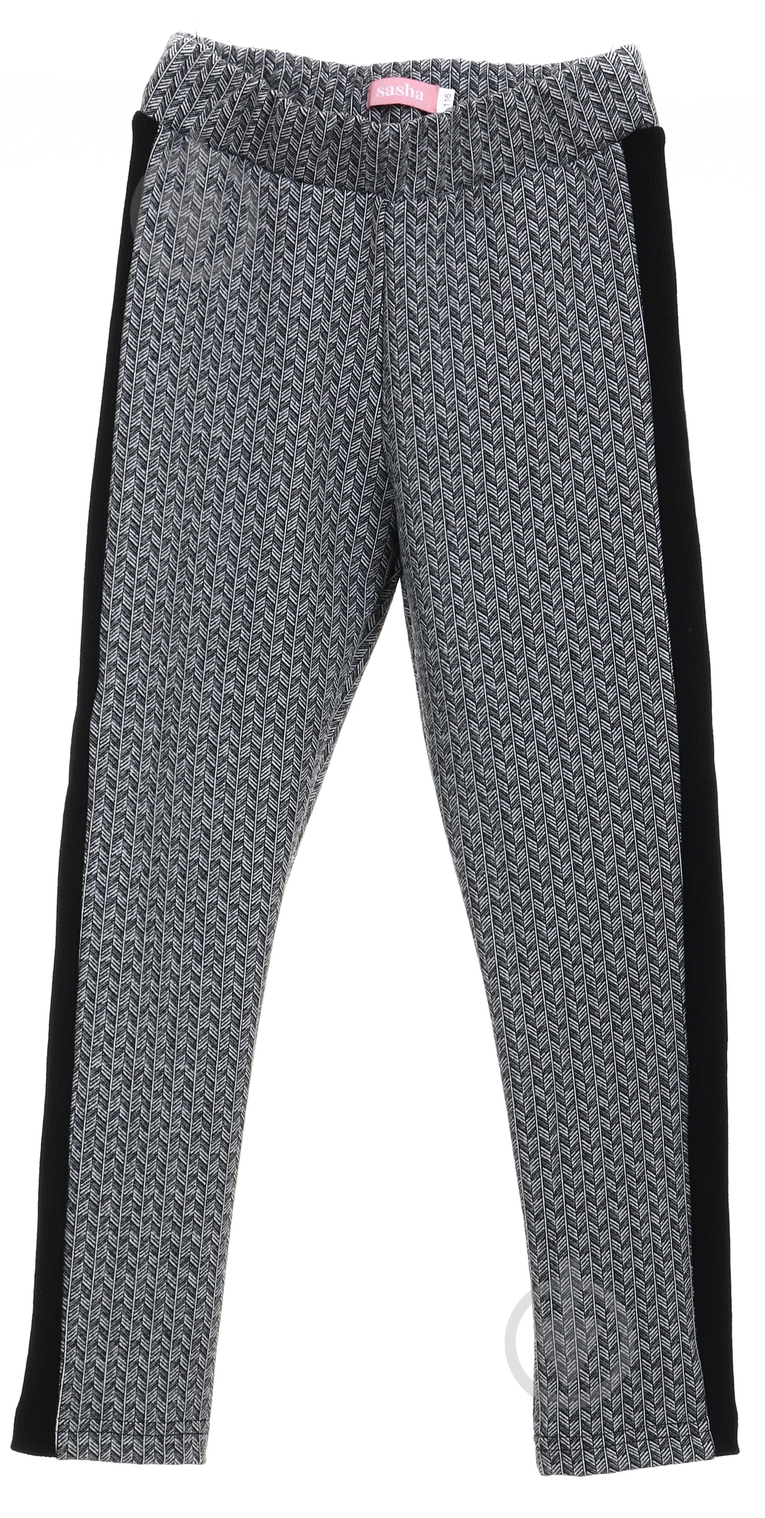 Брюки Sasha узор р.140 черный - фото 1