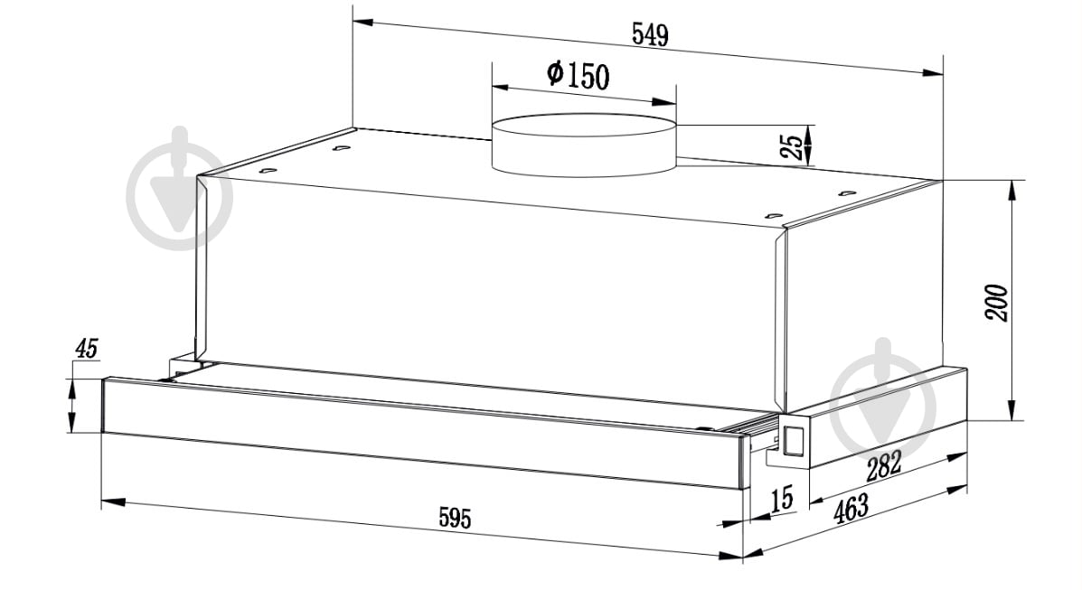 Витяжка Interline SLIM ULTRA GLASS BL A/60 - фото 4