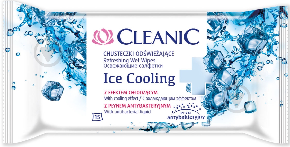 Влажные салфетки Cleanic Ice Cooling 15 шт. - фото 1 Влажные салфетки Cleanic Ice Cooling 15 шт. - фото 1