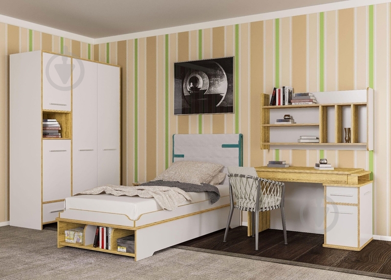 Стол письменный Aqua Rodos Youngster-Untab дуб небраска/платиновый белый - фото 2 Стол письменный Aqua Rodos Youngster-Untab дуб небраска/платиновый белый - фото 2