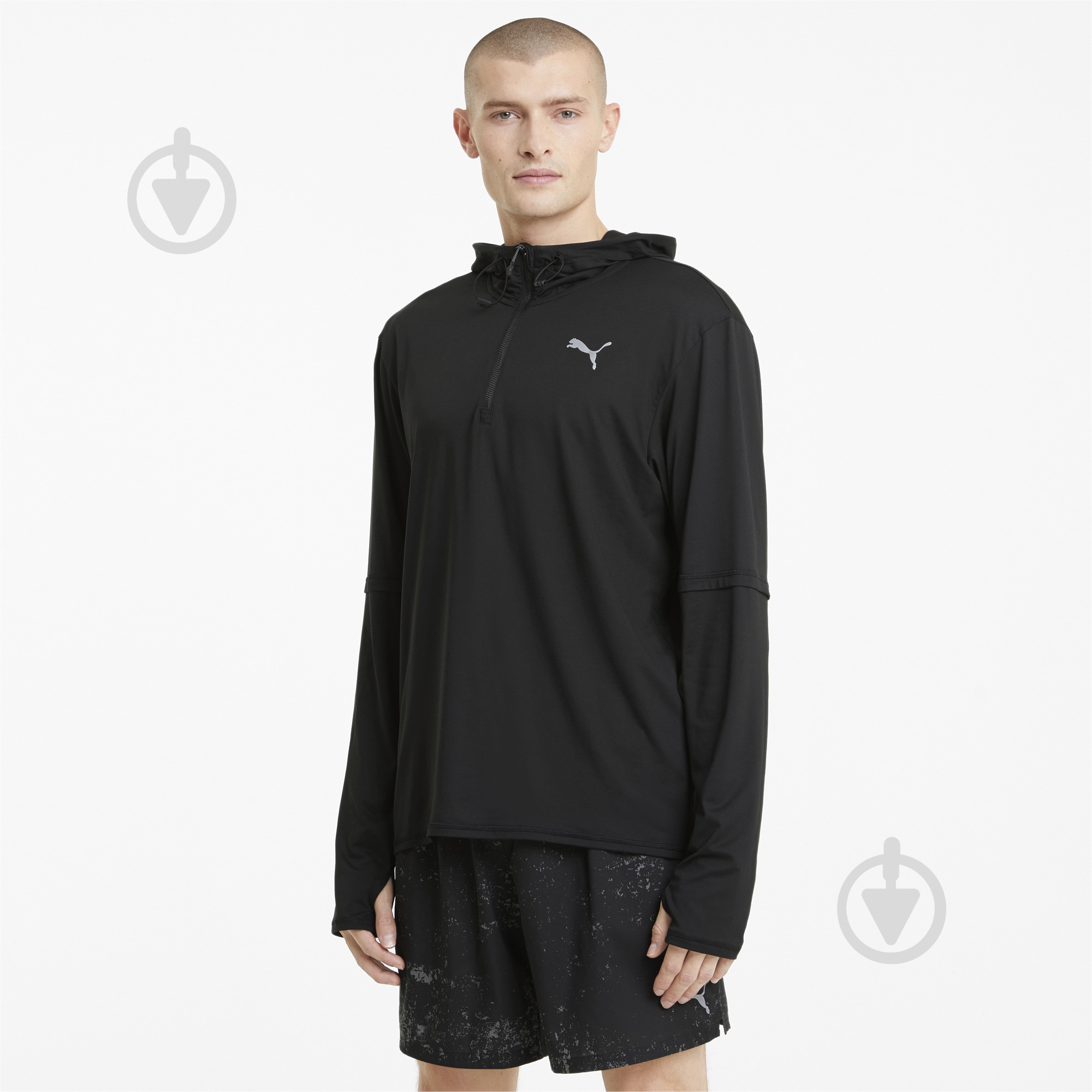 Джемпер Puma RUN HOODED MIDLAYER 52019901 р. S черный - фото 1 Джемпер Puma RUN HOODED MIDLAYER 52019901 р. S черный - фото 1
