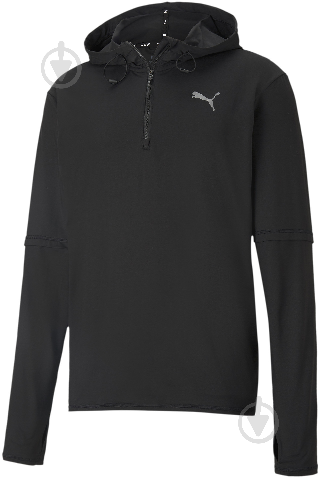 Джемпер Puma RUN HOODED MIDLAYER 52019901 р. S черный - фото 2 Джемпер Puma RUN HOODED MIDLAYER 52019901 р. S черный - фото 2