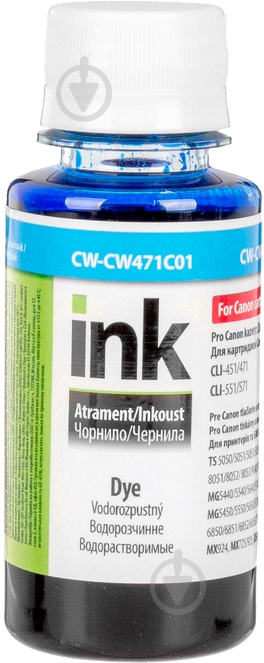 Чернила ColorWay Canon CLI-471 100мл (CW-CW471C01) cyan - фото 1