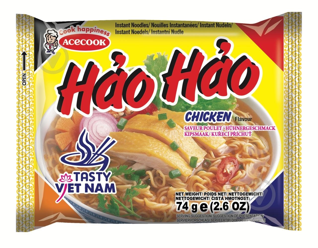 Локшина Acecook Ш/П HAO HAO зі смаком курки 74 г - фото 1 Локшина Acecook Ш/П HAO HAO зі смаком курки 74 г - фото 1