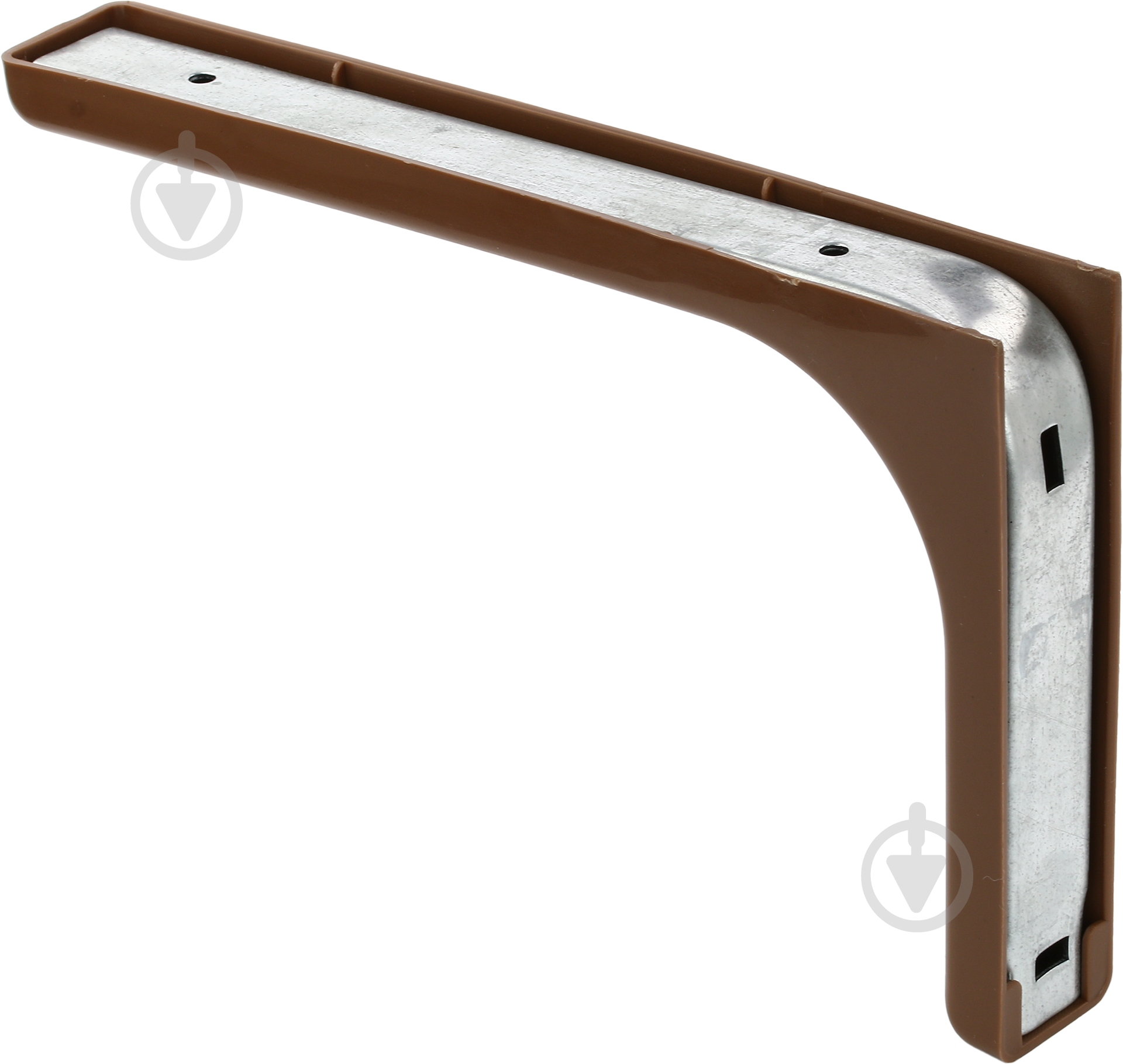 Кронштейн для полок DC К-08 монтажный металлический с пластиковой накладкой L240 мм коричневый упаковка 2 шт - фото 4