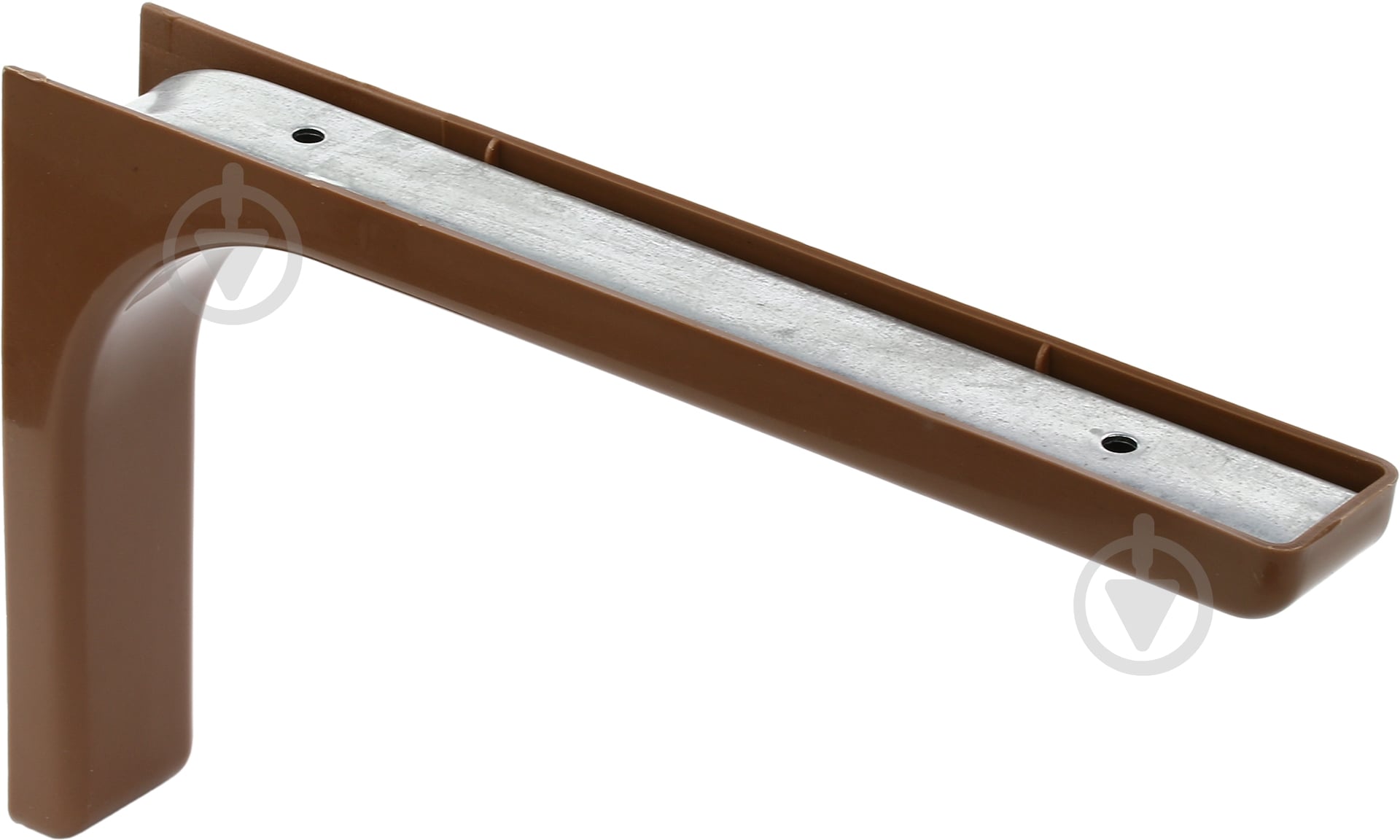 Кронштейн для полок DC К-08 монтажный металлический с пластиковой накладкой L240 мм коричневый упаковка 2 шт - фото 1