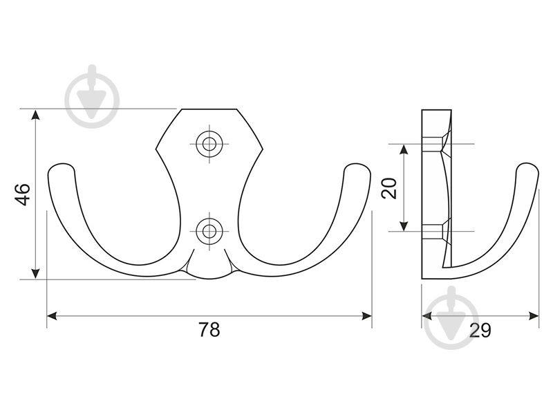 Крючок мебельный DC DW 89 AB латунь - фото 4 Крючок мебельный DC DW 89 AB латунь - фото 4