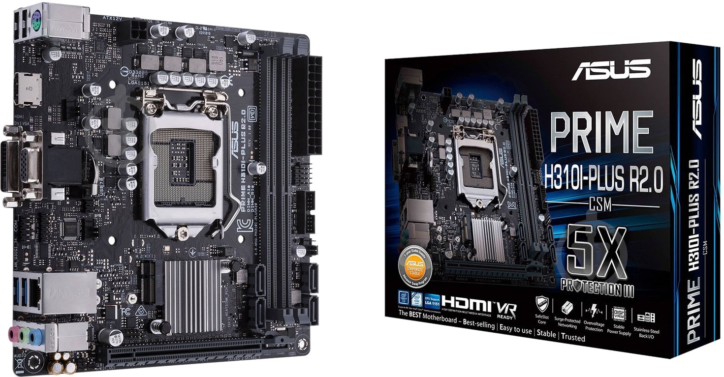 Материнская плата Asus PRIME H310I-PLUS R2.0 (Socket 1151, Intel H310, mini ITX) - фото 8