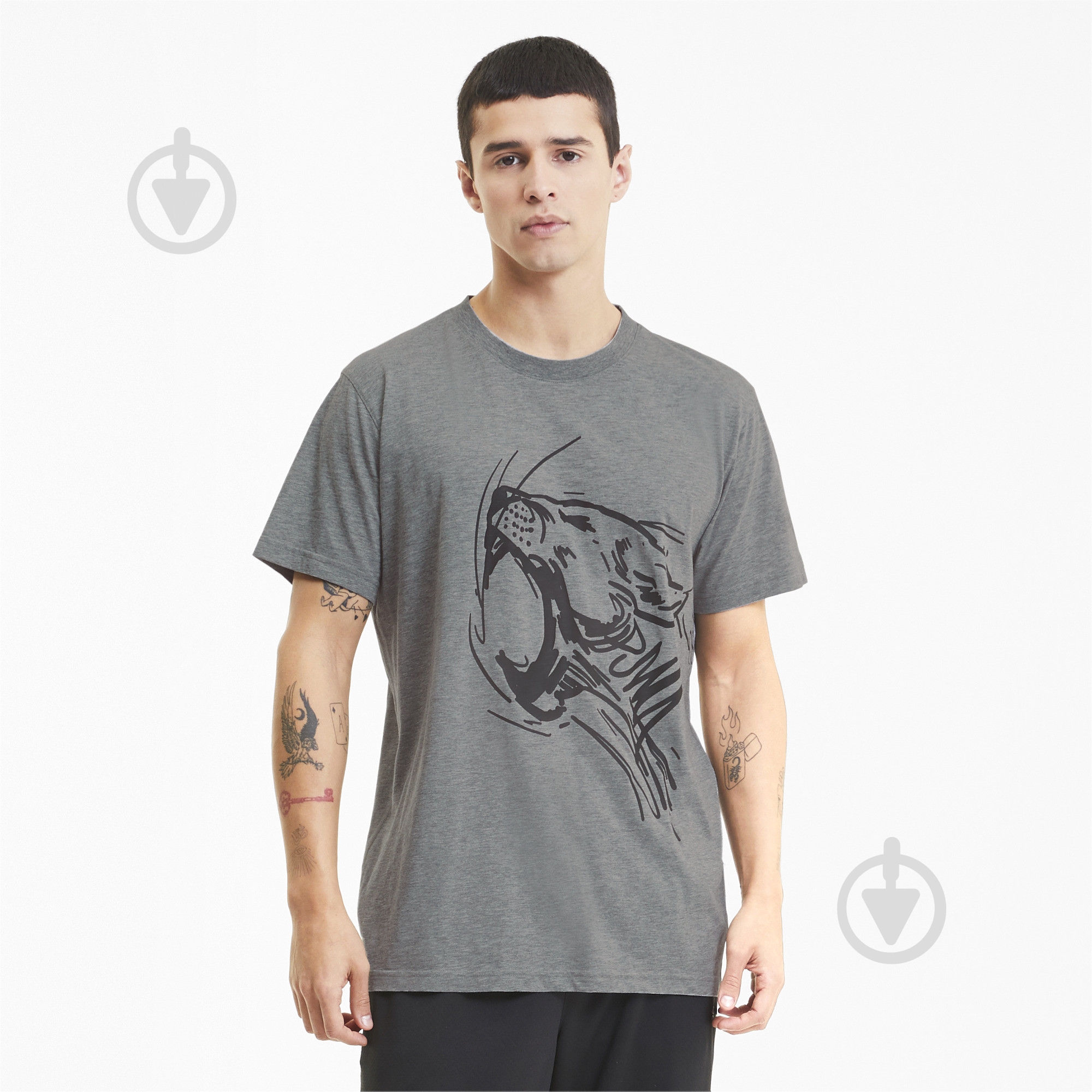Футболка Puma Performance Graphic SS Tee 51944902 S серый - фото 1