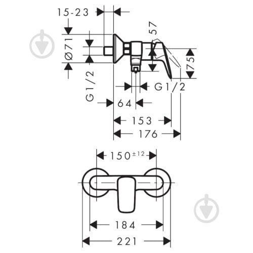 Смеситель для душа Hansgrohe LOGIS 71600670 - фото 3 Смеситель для душа Hansgrohe LOGIS 71600670 - фото 3