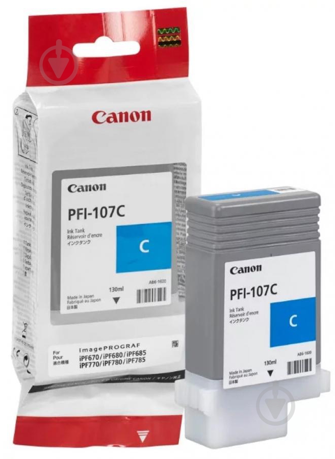 Картридж Canon PFI-107 (130 ml) cyan - фото 1 Картридж Canon PFI-107 (130 ml) cyan - фото 1