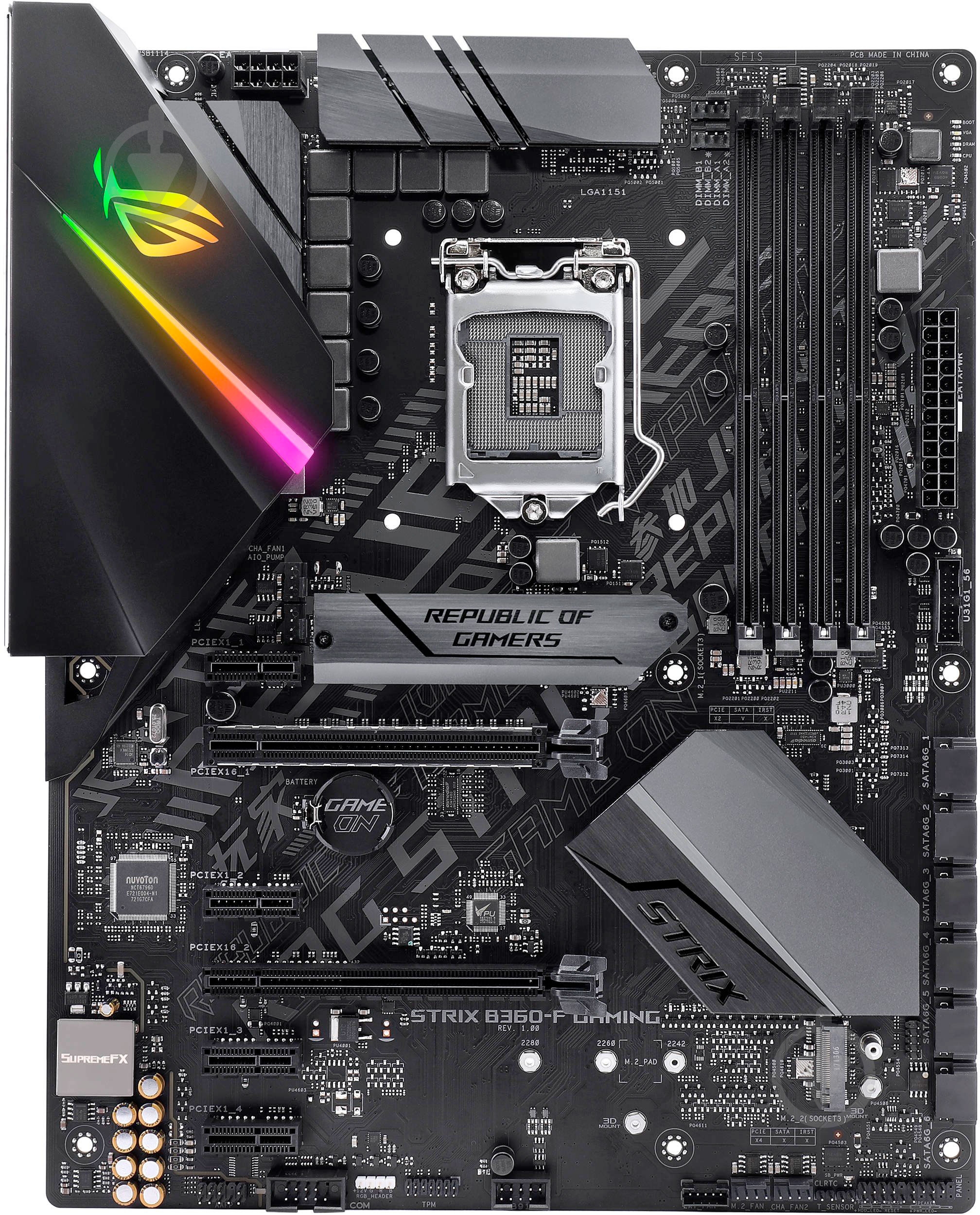 Материнская плата Asus ROG STRIX B360-F GAMING (Socket 1151, Intel B360, ATX) - фото 2